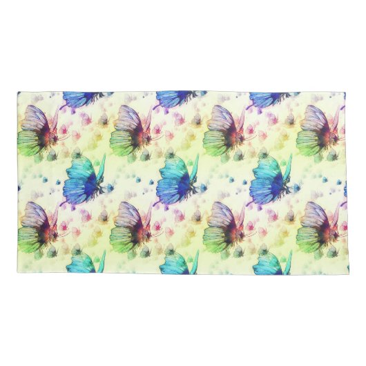 Housse D'oreillers Papillons d'aquarelle (Dos-gauche)