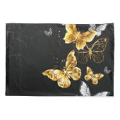Housse D'oreillers Papillons d'or et de blanc (Dos-gauche)