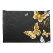 Housse D'oreillers Papillons d'or et de blanc (Dos-Droit)