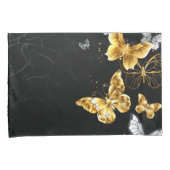 Housse D'oreillers Papillons d'or et de blanc (devant-Droit)