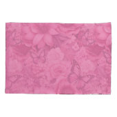 Housse D'oreillers Papillons et Fleurs dans des tons roses variés (Dos)