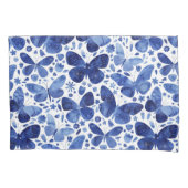 Housse D'oreillers Papillons Motif bleu aquarelle (devant-gauche)