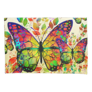 HOUSSE D'OREILLERS PAPILLONS PRINTANIERS NATURE COLORÉE