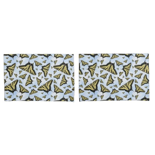 Housse D'oreillers Papillons Southwest Yellow Swallowtail Blue Sky (devant-Set)