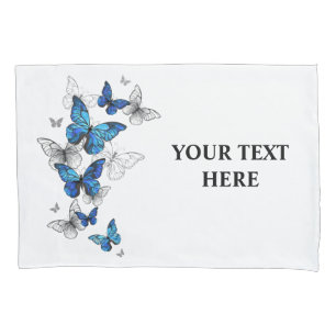 Housse D'oreillers Papillons volants bleus Morpho