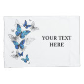 Housse D'oreillers Papillons volants bleus Morpho (devant-Droit)