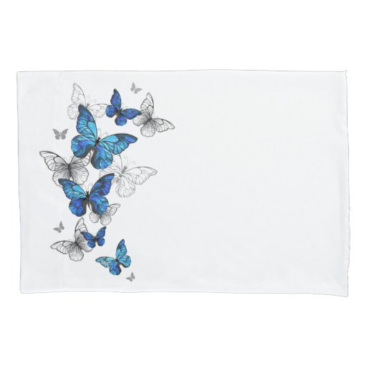 Housse D'oreillers Papillons volants bleus Morpho (devant)