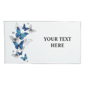 Housse D'oreillers Papillons volants bleus Morpho (Dos-Droit)