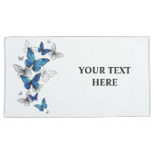 Housse D'oreillers Papillons volants bleus Morpho (devant-Droit)