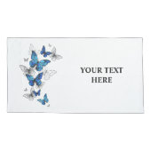 Housse D'oreillers Papillons volants bleus Morpho (Dos)