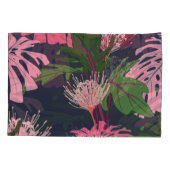 Housse D'oreillers Paradis tropical : Feuilles et fleurs exotiques (Dos)