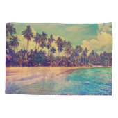 Housse D'oreillers Paradis tropical : mer, hôtel, plage. (Dos)