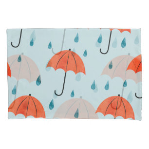 Housse D'oreillers Parapluies : Aquarelle Automne gouttes
