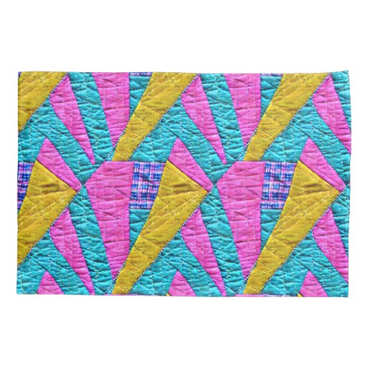 Housse D'oreillers Parcelle de Faux Patchwork Inspirée Boho Trompe L' (Dos)