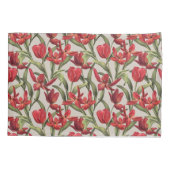 Housse D'oreillers Parfaitement pâle arrière - plan avec des tulipes (Dos)