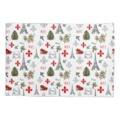 Housse D'oreillers Paris Noël Tour Eiffel Coque Coussin blanc (Dos)