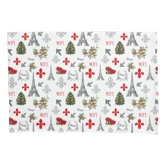 Housse D'oreillers Paris Noël Tour Eiffel Coque Coussin blanc (devant)