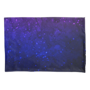 Housse D'oreillers Parmi des étoiles dans la galaxie bleue et pourpre