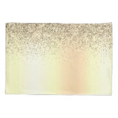 Housse D'oreillers Parties scintillant d'or Monogramme métallique Nom (Dos)