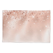 Housse D'oreillers Parties scintillant Peach Rose or Monogramme (Dos)