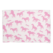 Housse D'oreillers Parties scintillant rose Cheval Motif Petite fille (devant)