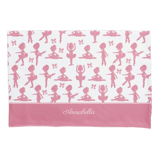 Housse D'oreillers Parties scintillant rose petite fille Ballerina Ba (devant)