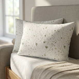 Housse D'oreillers Parure de lit à motif floral vert aquarelle - Insp