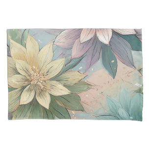 Housse D'oreillers Pastel Blossom éclate : Floral Explosion Motif