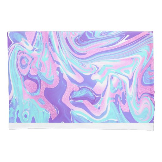 Housse D'oreillers Pastel Blue & Purple Marble Texture liquide (devant)