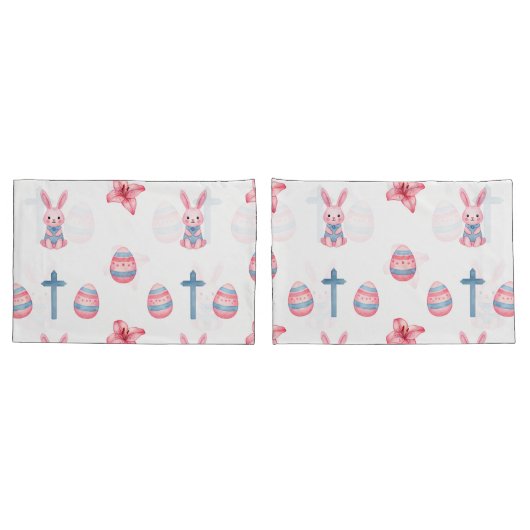Housse D'oreillers Pastel Easter Parade – Seamless Bunny (Dos-Set)