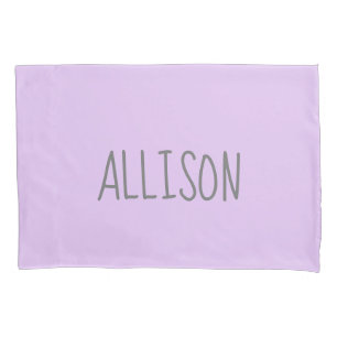 Housse D'oreillers Pastel Lavender Purple Nom Personnalisé Filles