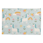 Housse D'oreillers Pastel mignon Rainbow Unicorn Motif (Dos)