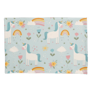 Housse D'oreillers Pastel mignon Rainbow Unicorn Motif