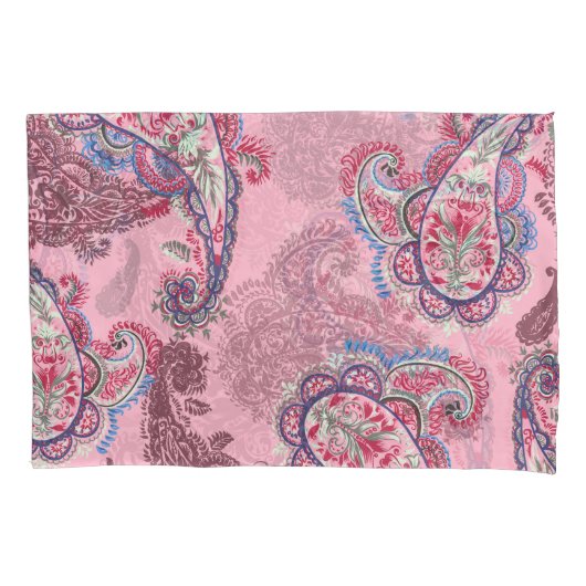 Housse D'oreillers Pastel paisley, patchwork ethnique traditionnel (devant)
