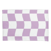 Housse D'oreillers Pastel Purple Blanc Simple Checker (devant-gauche)