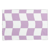 Housse D'oreillers Pastel Purple Blanc Simple Checker (devant-Droit)