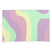 Housse D'oreillers Pastel Purple Green Abstrait Wavy Line Motif (devant-Droit)