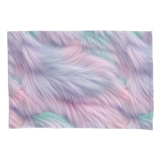 Housse D'oreillers Pastel Rainbow Fur (devant)