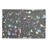 Housse D'oreillers Pastel Rainbow White Abstrait Terrazzo Motif (Dos-gauche)
