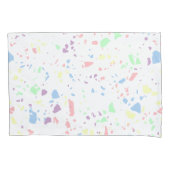 Housse D'oreillers Pastel Rainbow White Abstrait Terrazzo Motif (devant-gauche)