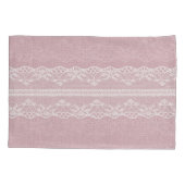 Housse D'oreillers Pastel rose blanc dentelle texture (Dos)