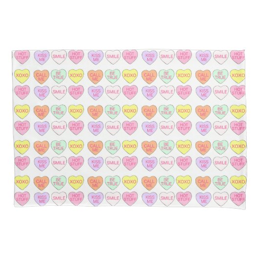 Housse D'oreillers Pastel Valentine's Day Candy Coeurs de conversatio (devant)