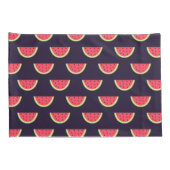 Housse D'oreillers Pastèque au néon sur le motif pourpre (Dos-Droit)