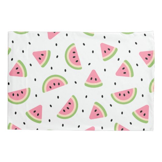 Housse D'oreillers Pastèque rose, Graines de pastèque, Motif d'été (Dos)