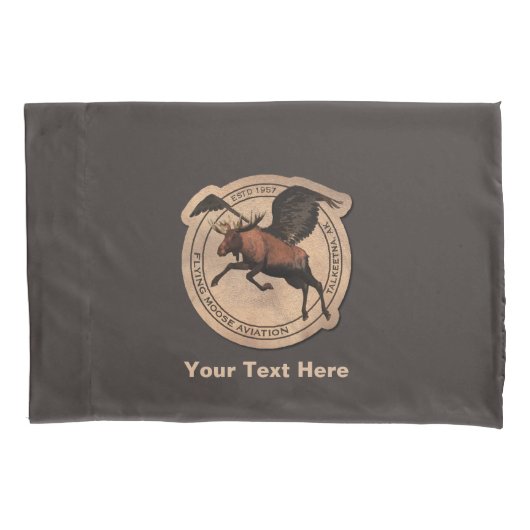 Housse D'oreillers Patch Flying Moose Aviation (devant)
