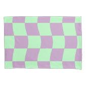 Housse D'oreillers Pâte violet vert Wavy Checkerboard Imprimer (devant-gauche)