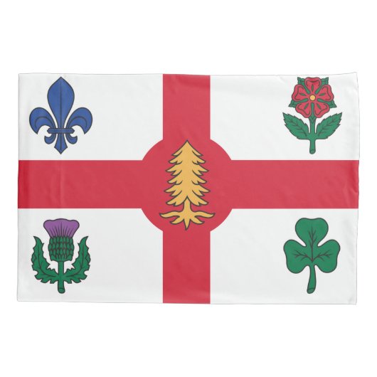 Housse D'oreillers Patriotic Single Pillowcase with flag of Montreal (Dos)