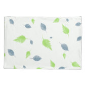 Housse D'oreillers Pattern Blue & Green Leaves (Dos)