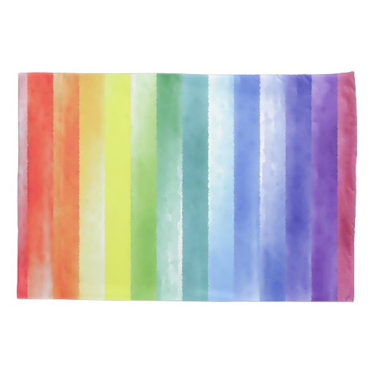 Housse D'oreillers Pattern de Vertical Rainbow | (Dos-gauche)