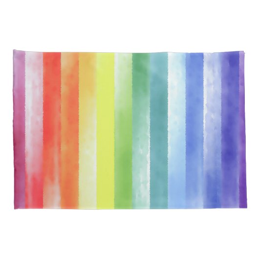 Housse D'oreillers Pattern de Vertical Rainbow | (Dos-Droit)